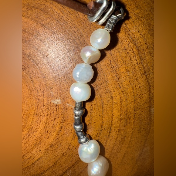 Silpada Freshwater Pearl, Sterling Silver & Braided Leather Necklace & Bracelet - Picture 12 of 16